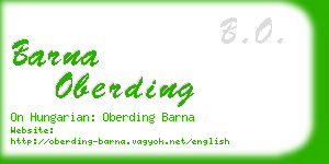 barna oberding business card